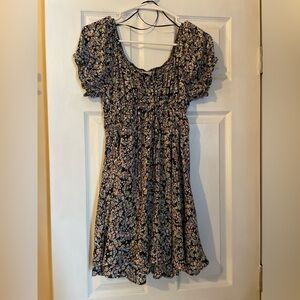 No Boundaries Black Floral Mini Dress